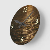 Zonsondergang op het water Abstracte Oceaan Fotogr Ronde Klok (Hoek)