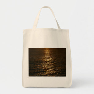Zonsondergang op het water Abstracte Oceaan Fotogr Tote Bag