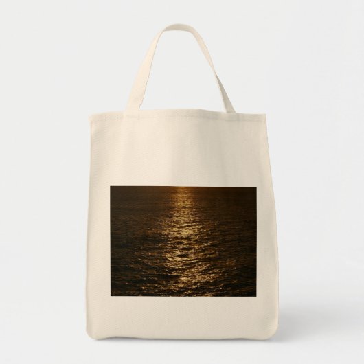 Zonsondergang op het water Abstracte Oceaan Fotogr Tote Bag (Voorkant)