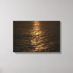 Zonsondergang op het Water Abstracte Oceaanfotogra Canvas Afdruk