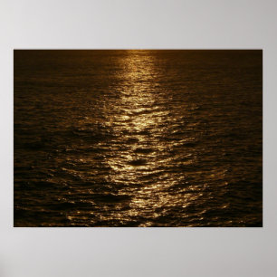 Zonsondergang op het Water Abstracte Oceaanfotogra Poster