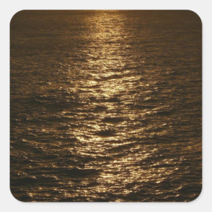 Zonsondergang op het Water Abstracte Oceaanfotogra Vierkante Sticker
