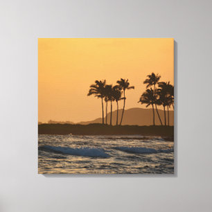 Zonsondergang op Kauai Canvas Afdruk