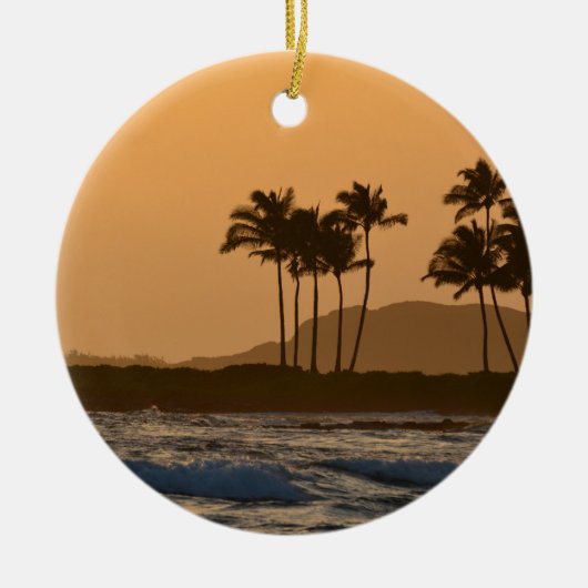 Zonsondergang op Kauai Keramisch Ornament (Voorkant)
