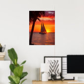 Zonsondergang op Key West Digitaal Downloaden Besc Poster (Thuiskantoor)