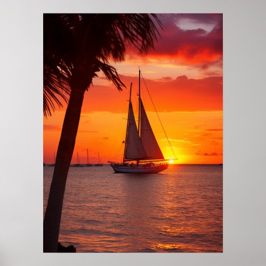 Zonsondergang op Key West Digitaal Downloaden Besc Poster (Voorkant)