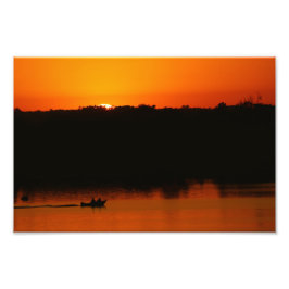 Zonsondergang op Lake Bemidji Foto Afdruk