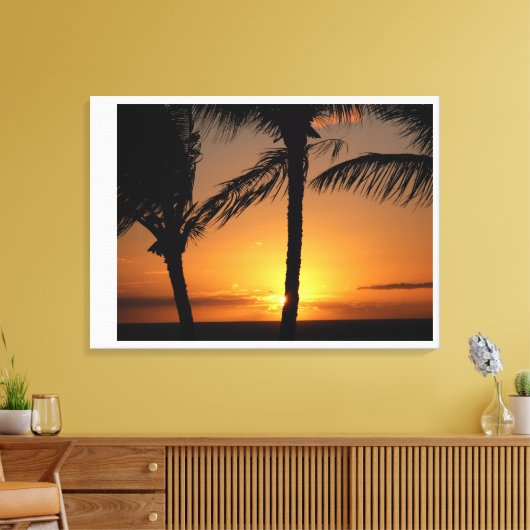 zonsondergang op Maui Canvas Afdruk (Insitu (Woonkamer))
