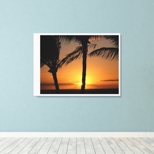 zonsondergang op Maui Canvas Afdruk (Insitu (Houten vloer))