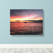 zonsondergang op Maui Canvas Afdruk (Insitu (Houten vloer))