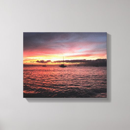 zonsondergang op Maui Canvas Afdruk (Voorkant)