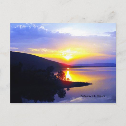 Zonsondergang op Meer Sardis Briefkaart (Voorkant)