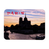 Zonsondergang op Notre Dame de Paris - Parijs, Fra Magneet (Horizontaal)