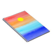 Zonsondergang op ocean aquarel Abstracte kunst Omb Notitieboek (Rechterzijde)