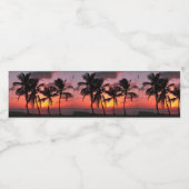 Zonsondergang op Paradise Island Beach Waterfles Etiket (Enkel label)