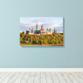 Zonsondergang op Parliament Hill - Ottawa Canvas Afdruk (Insitu (Houten vloer))