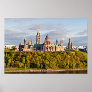 Zonsondergang op Parliament Hill - Ottawa Poster