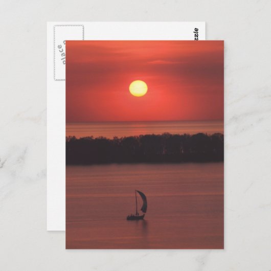 Zonsondergang op Presque Isle Briefkaart (Voorkant / Achterkant)