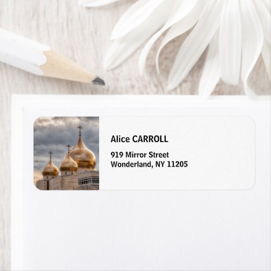 Zonsondergang op Russisch-orthodoxe kathedraal in  Etiket (Insitu)