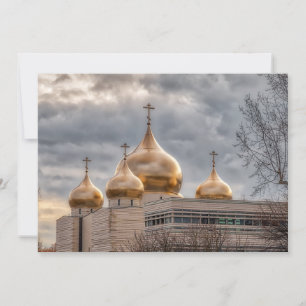 Zonsondergang op Russisch-orthodoxe kathedraal in  Kaart