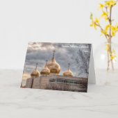 Zonsondergang op Russisch-orthodoxe kathedraal in  Kaart (Gele Bloem)