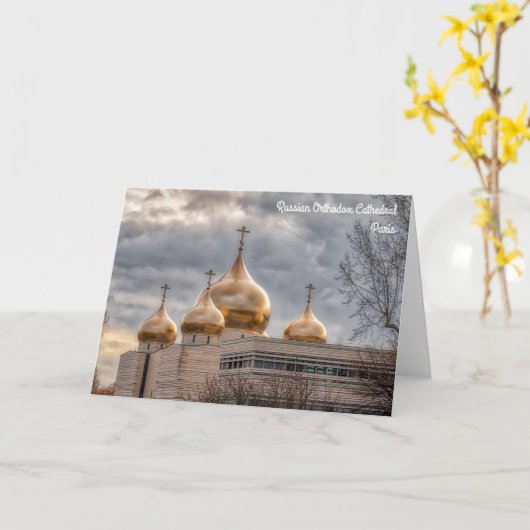 Zonsondergang op Russisch-orthodoxe kathedraal in  Kaart (Gele Bloem)