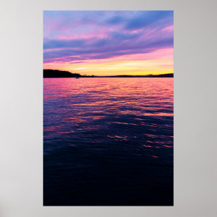 Zonsondergang op Senecaville Lake, Ohio Poster