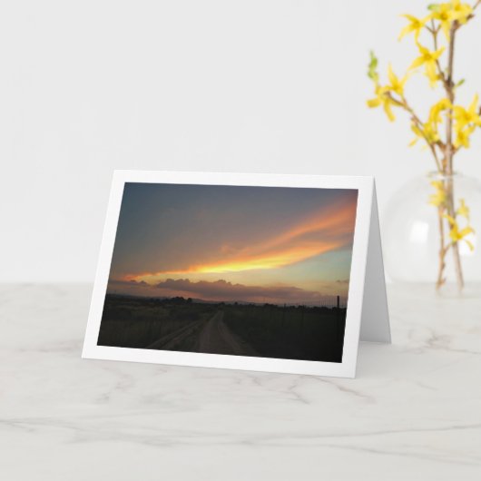 Zonsondergang op Spaanse weg Kaart (Gele Bloem)