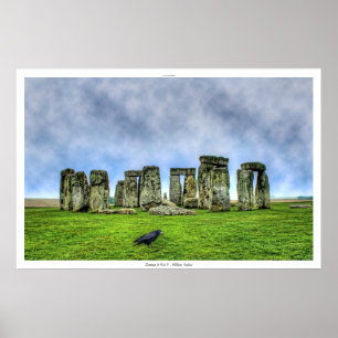 Zonsondergang op Stonehenge & Flying Rook, Wilts,  Poster