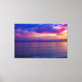 zonsondergang op strand 2 omwikkeld doek canvas afdruk (Voorkant)
