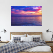 zonsondergang op strand 2 omwikkeld doek canvas afdruk (Insitu (Slaapkamer))