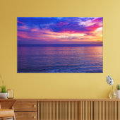 zonsondergang op strand 2 omwikkeld doek canvas afdruk (Insitu (Woonkamer))