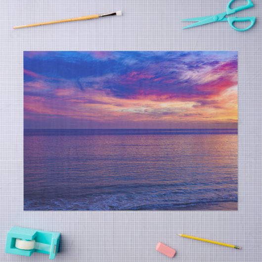 zonsondergang op strand 2 tissuepapier (Craft)