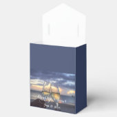 Zonsondergang Op Strand Blauwe Trouwgunstdozen Bedankdoosjes (Geopend)