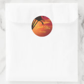Zonsondergang op Strand Palm Tree Dank u personali Ronde Sticker (Tas)