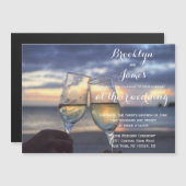 Zonsondergang op strand trouwkaartjes magneten (Voorkant / Achterkant)