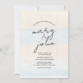 zonsondergang op strandbestemming bruiloft koraal kaart (Voorkant)