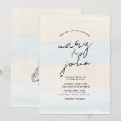 zonsondergang op strandbestemming bruiloft koraal kaart (Voorkant / Achterkant)