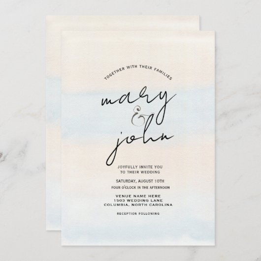 zonsondergang op strandbestemming bruiloft koraal kaart (Voorkant / Achterkant)