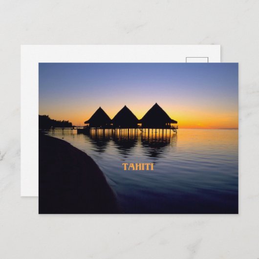 Zonsondergang op Tahiti Briefkaart (Voorkant / Achterkant)