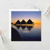 Zonsondergang op Tahiti Kaart (Voorkant / Achterkant in situ)