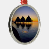 Zonsondergang op Tahiti Metalen Ornament (Rechts)