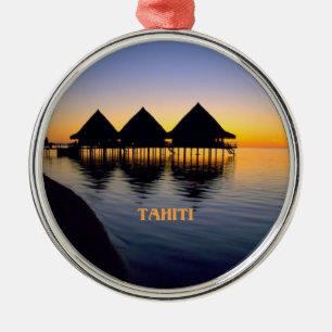 Zonsondergang op Tahiti Metalen Ornament