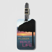 Zonsondergang op White Sand Florida Beach Bagagelabel (Voorkant (verticaal))