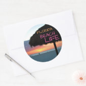 Zonsondergang op White Sand Florida Beach Ronde Sticker (Envelop)