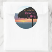 Zonsondergang op White Sand Florida Beach Ronde Sticker (Tas)