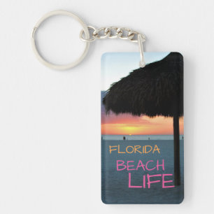 Zonsondergang op White Sand Florida Beach Sleutelhanger
