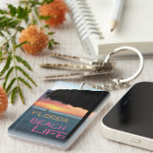 Zonsondergang op White Sand Florida Beach Sleutelhanger (Voorkant Rechts)