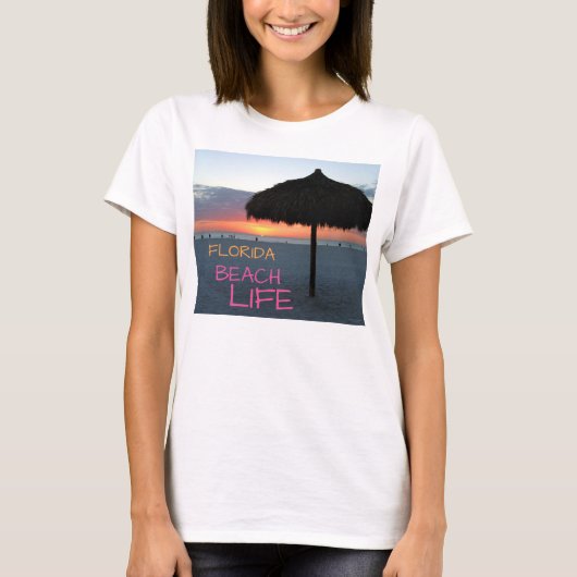 Zonsondergang op White Sand Florida Beach T-shirt (Voorkant)