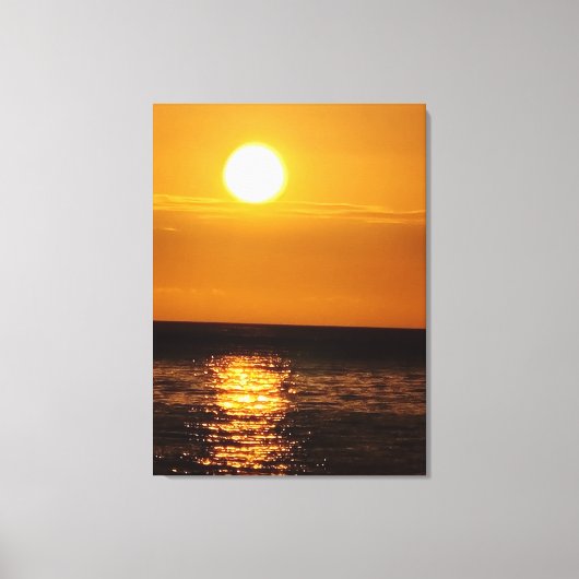 Zonsondergang op zee canvas afdruk (Voorkant)